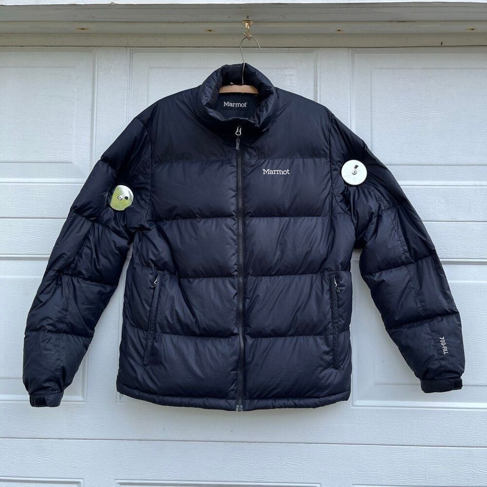 Marmot 700 Fill Down Puffer Jacket Mens L Navy Lightweight Full Zip
